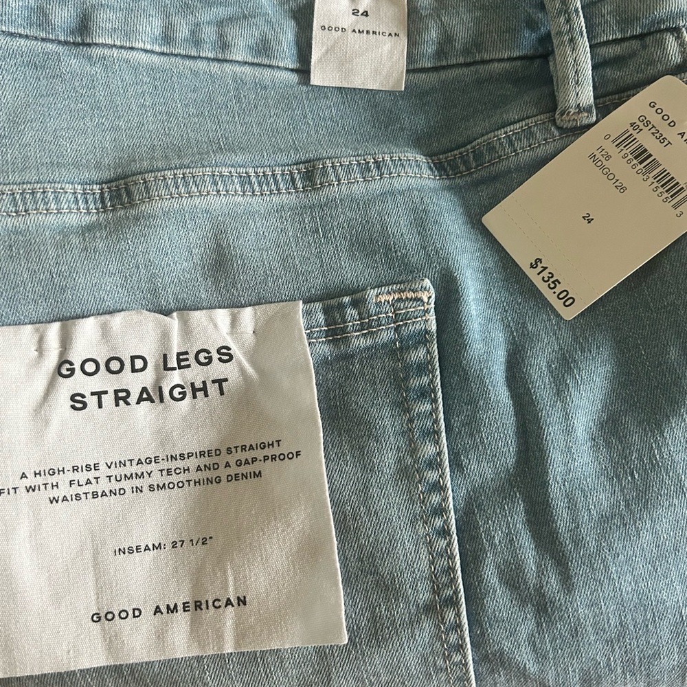 Good American Good Legs Straight jeans. Indigo126
